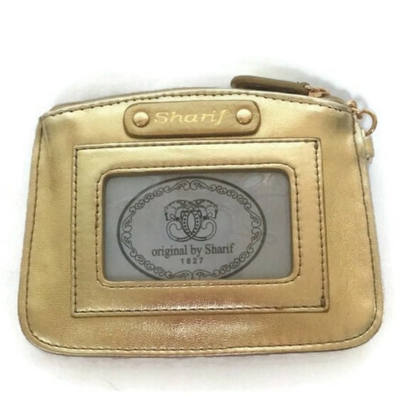 Sharif 1827 gold leather cat themed coin purse pouch - Picture 4 of 11